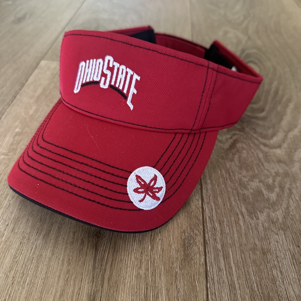 Ohio State Buckeyes Red‎ Men's Visor Adjustable Hook & Loop OSFM Collegiate